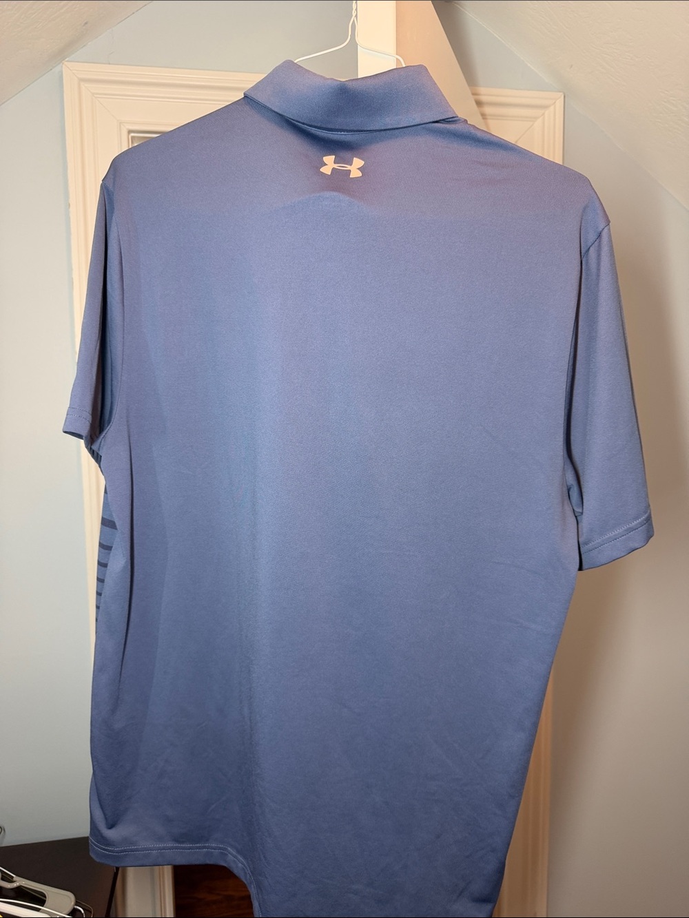 Under Armour Men's Light Blue Striped Performance Polo - Picture 2 of 3